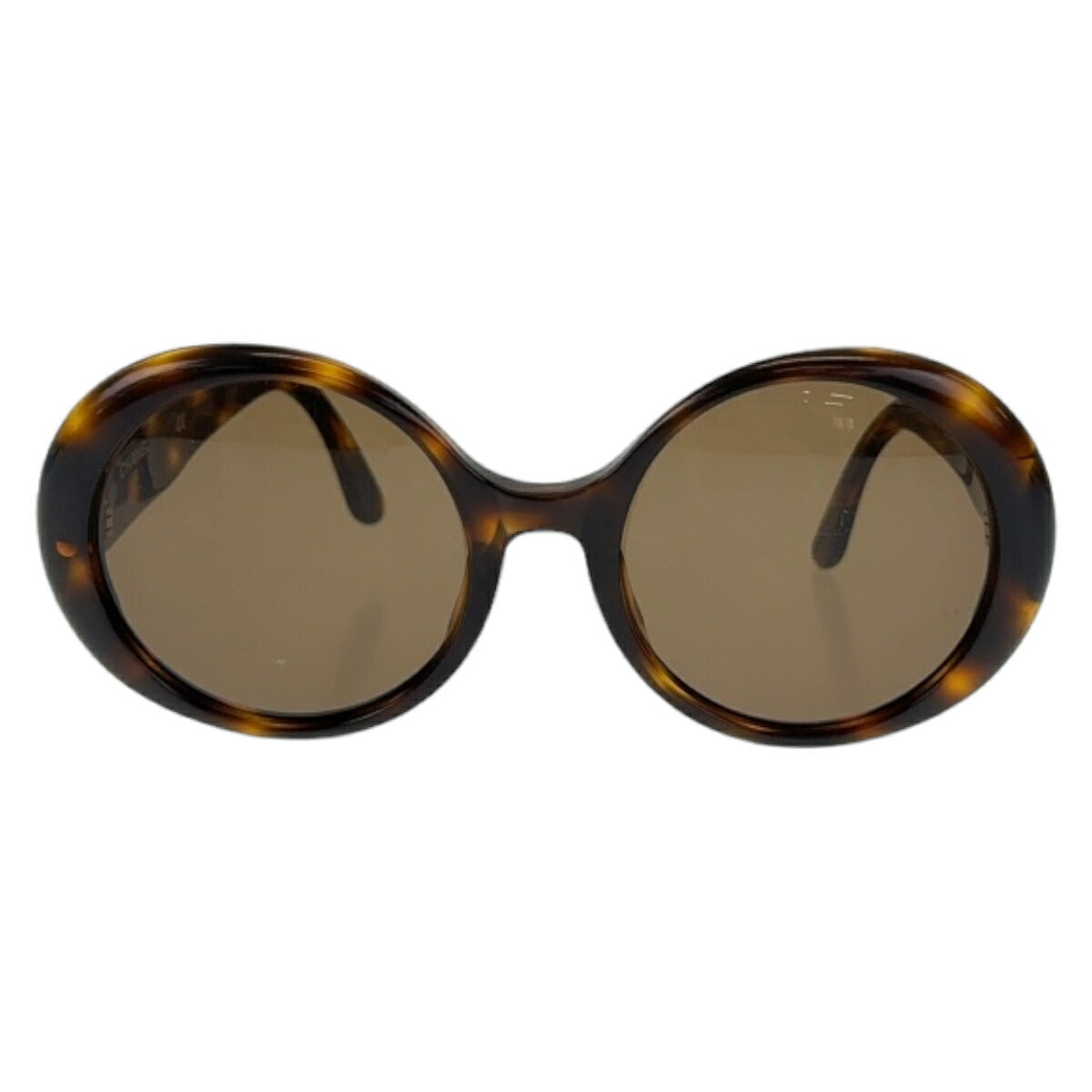 Chanel Marble Round Sunglasses Brown Gold