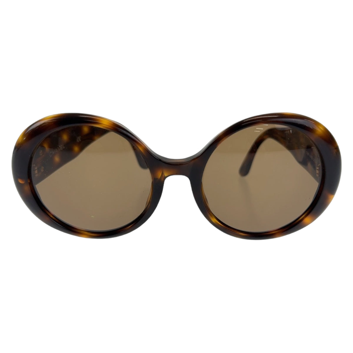 Chanel Marble Round Sunglasses Plastic Brown Gold in Very Good Condition