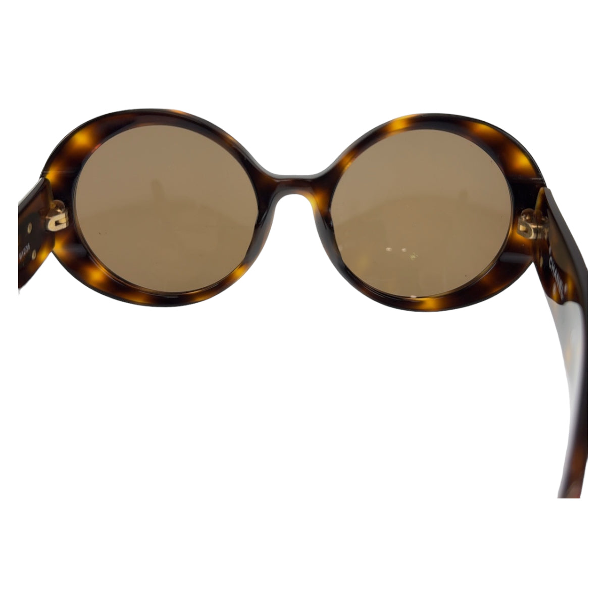 Chanel Marble Round Sunglasses Plastic Brown Gold in Very Good Condition