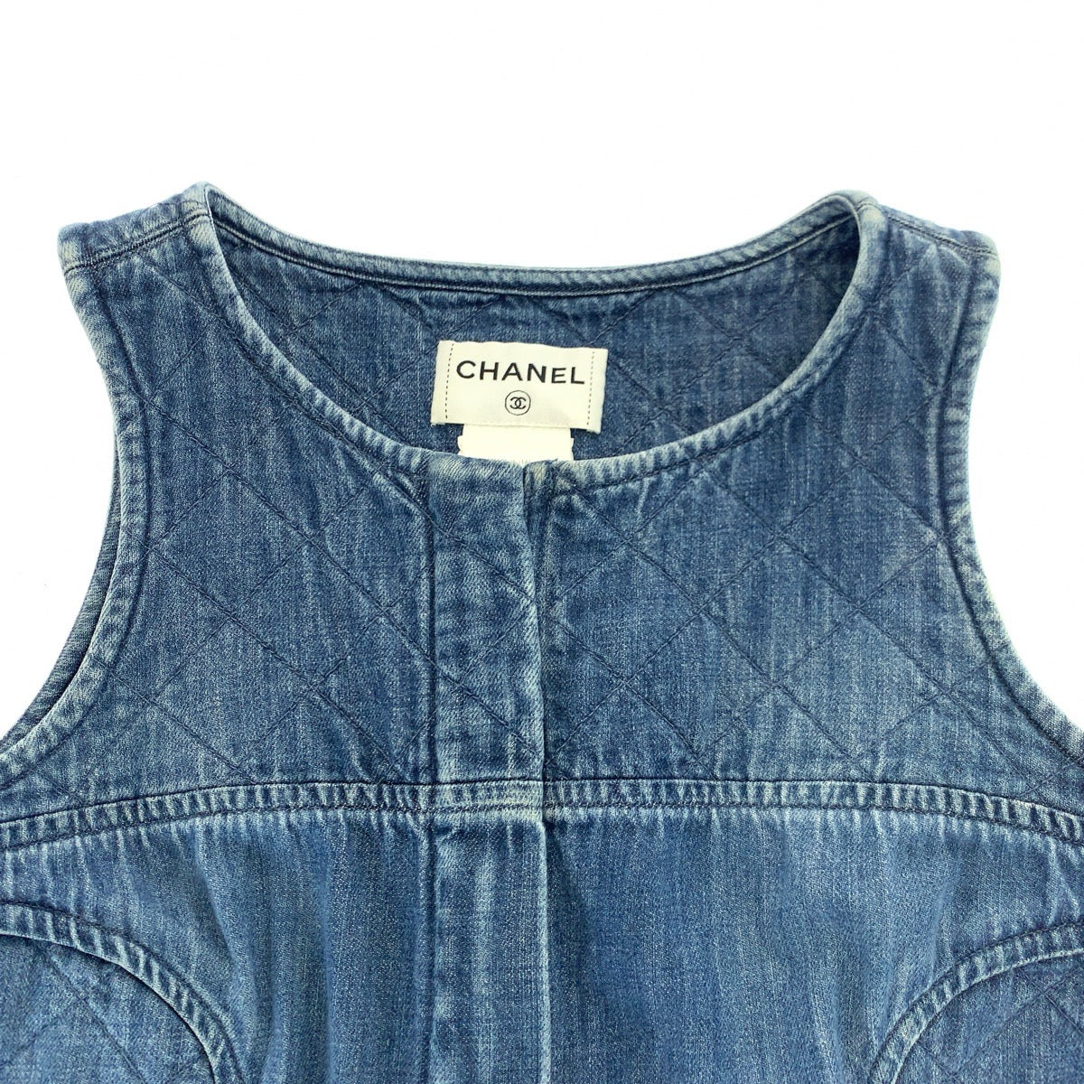 Chanel Denim Matelasse Coco Mark Dress in Great Condition