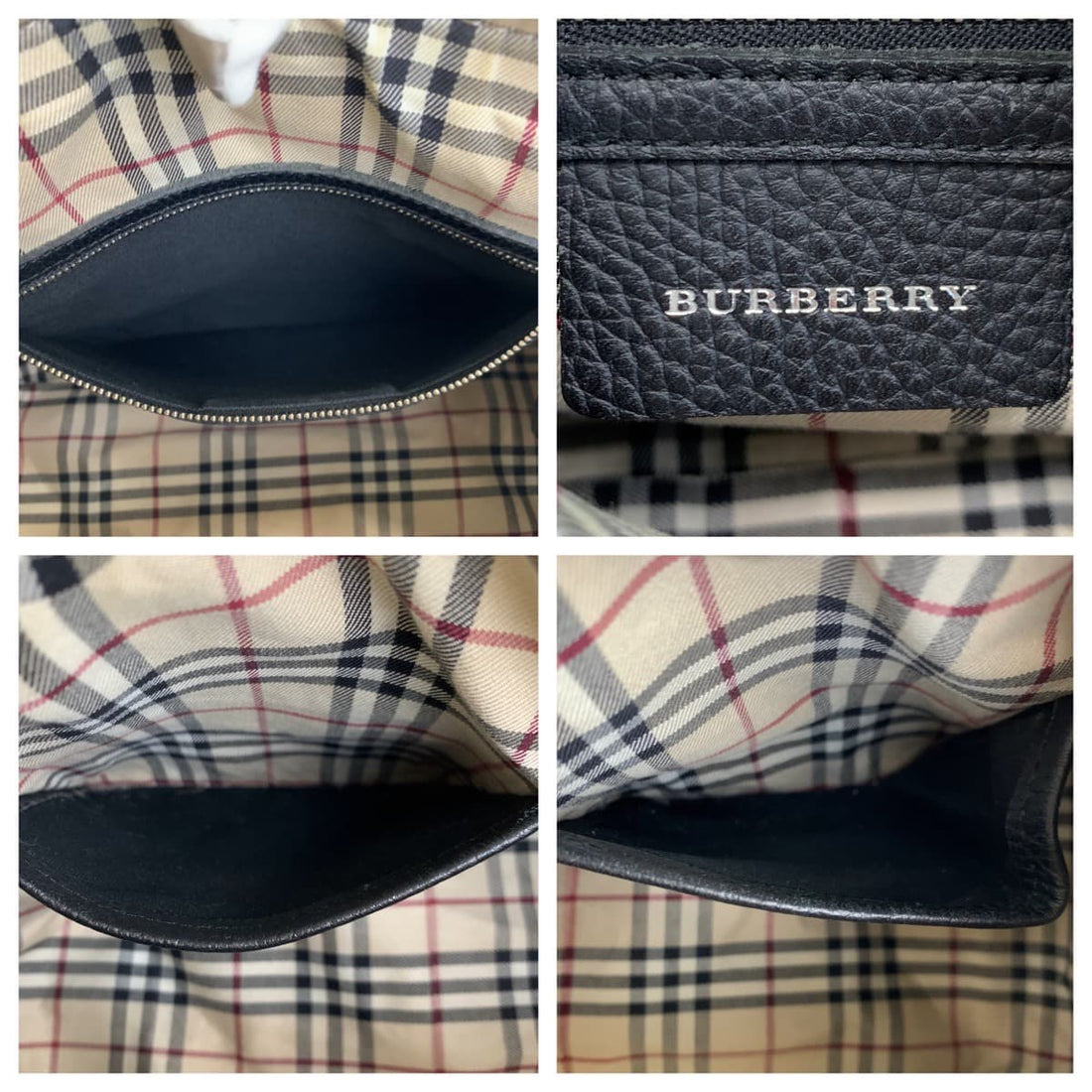 Burberry Nova Check Leather Boston Bag in Great Condition