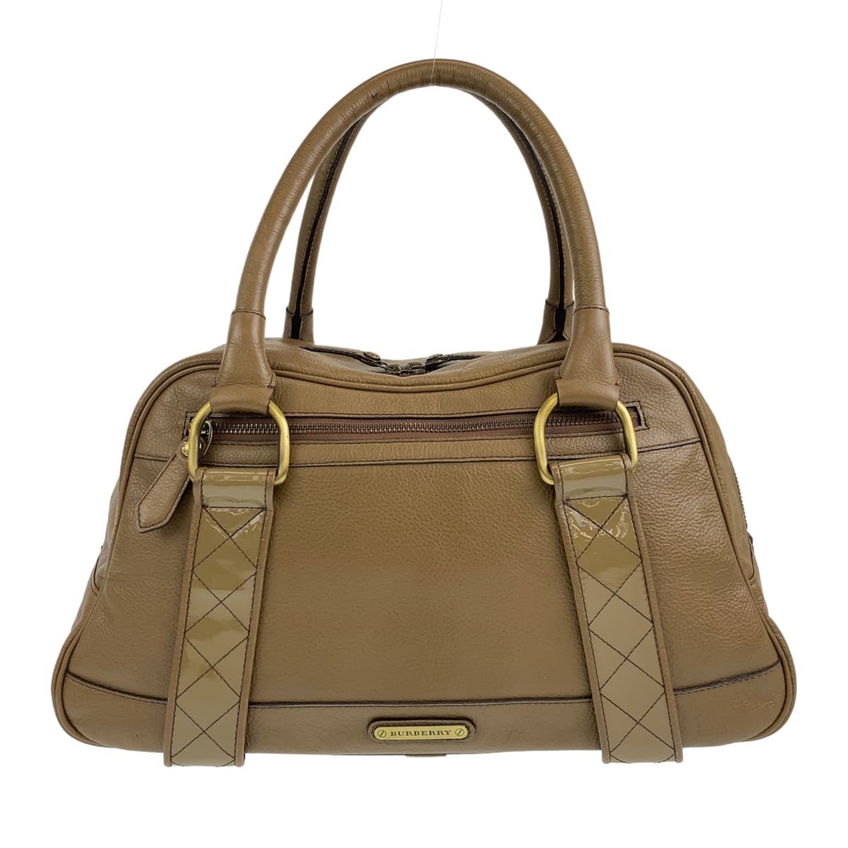 Burberry Leather Checkered Handbag Shoulder Bag