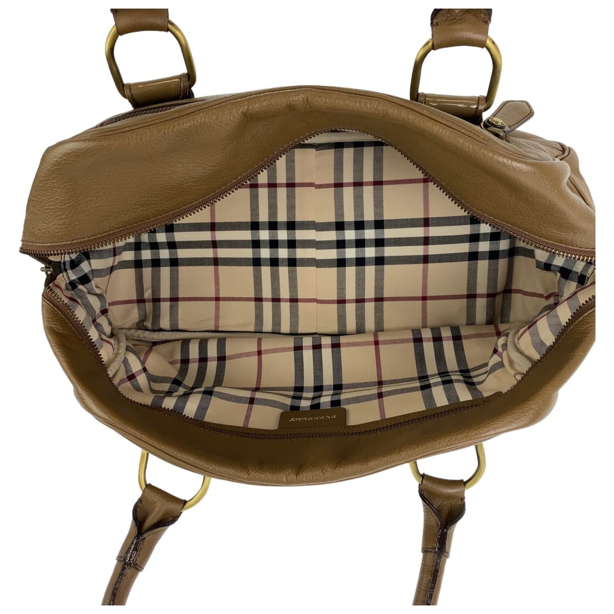 Burberry Leather Checkered Handbag Shoulder Bag