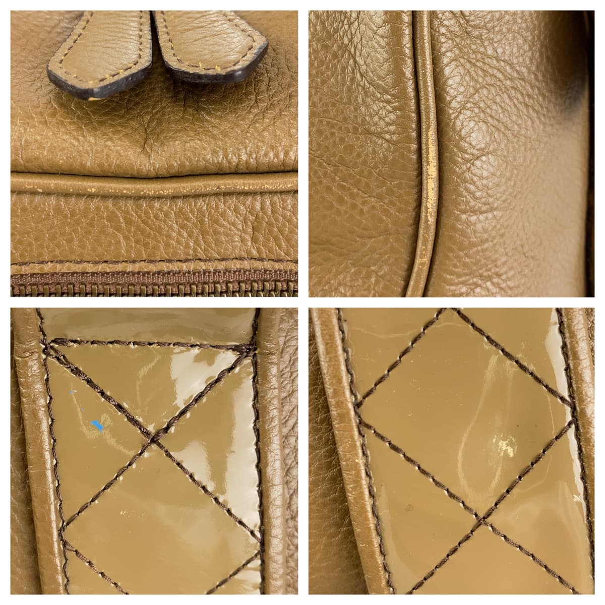 Burberry Leather Checkered Handbag Shoulder Bag