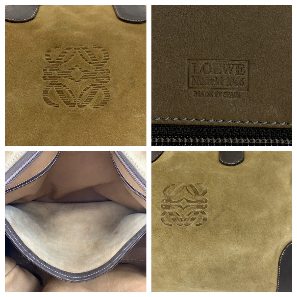 Loewe Suede Anagram Amazona 40 Handbag in Very Good Condition