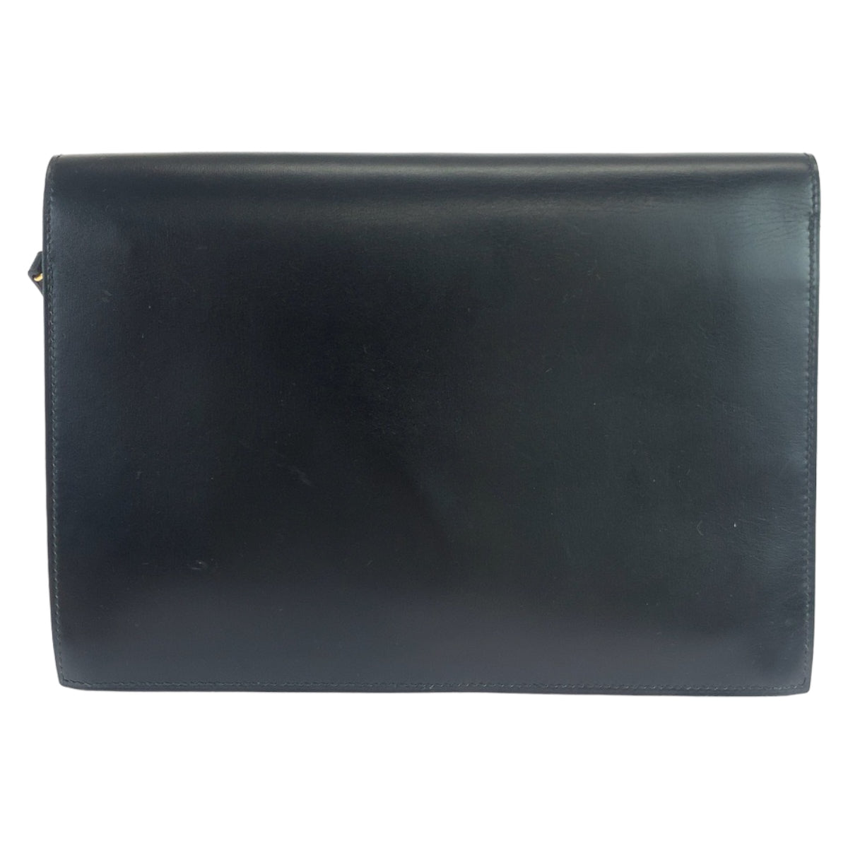 Hermes Vintage Black Box Calf Clutch Bag