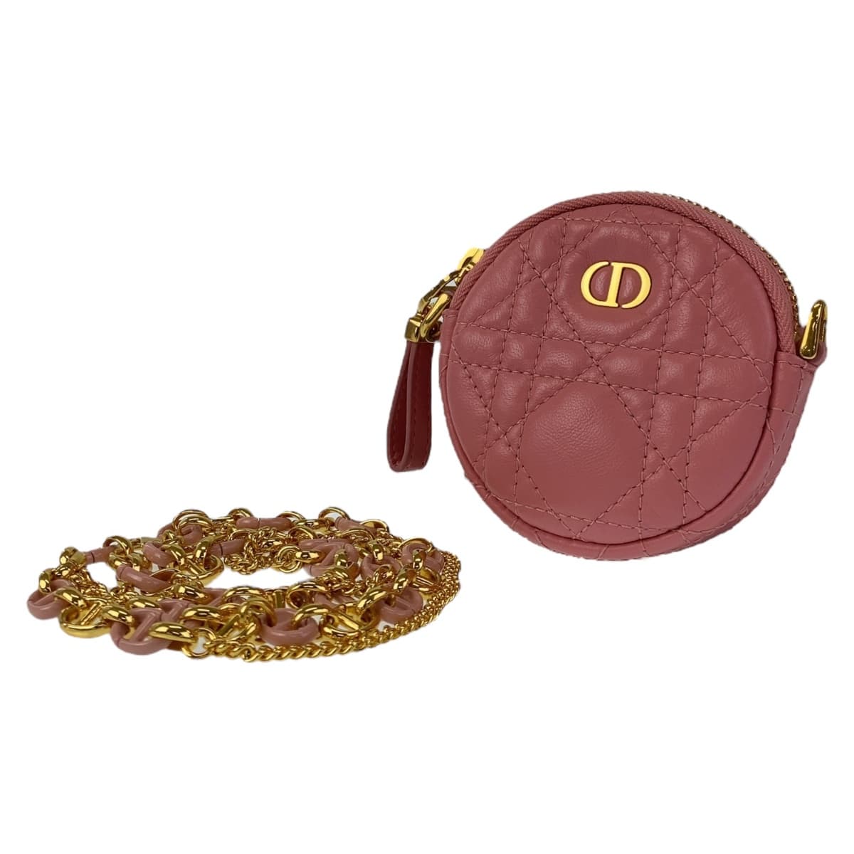 Dior Cannage Caro Mini Round Leather Shoulder Bag