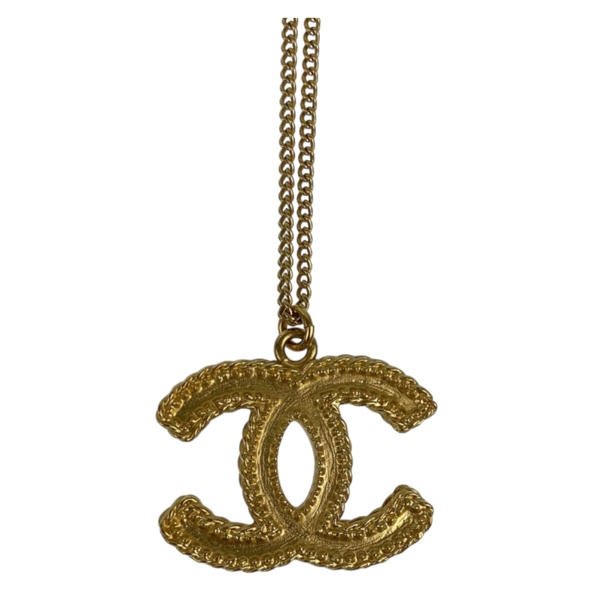 Chanel Coco Mark Gold Metal Long Necklace Pendant 12P in Excellent Condition