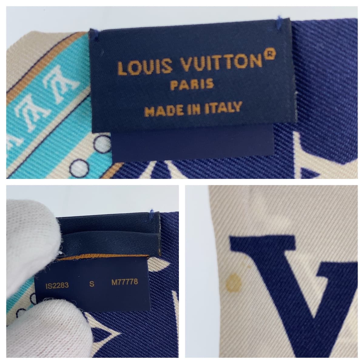 Louis Vuitton Silk Bandou BB Scarf M77778 in Very Good Condition