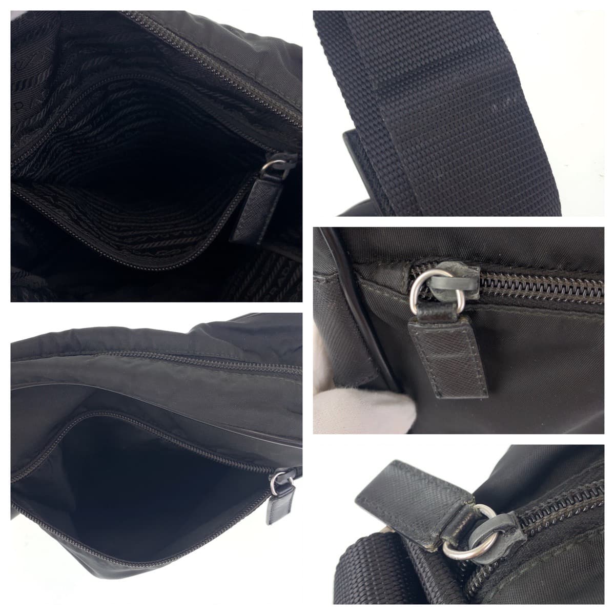 Prada Nylon Tessuto Triangle Logo Shoulder Bag