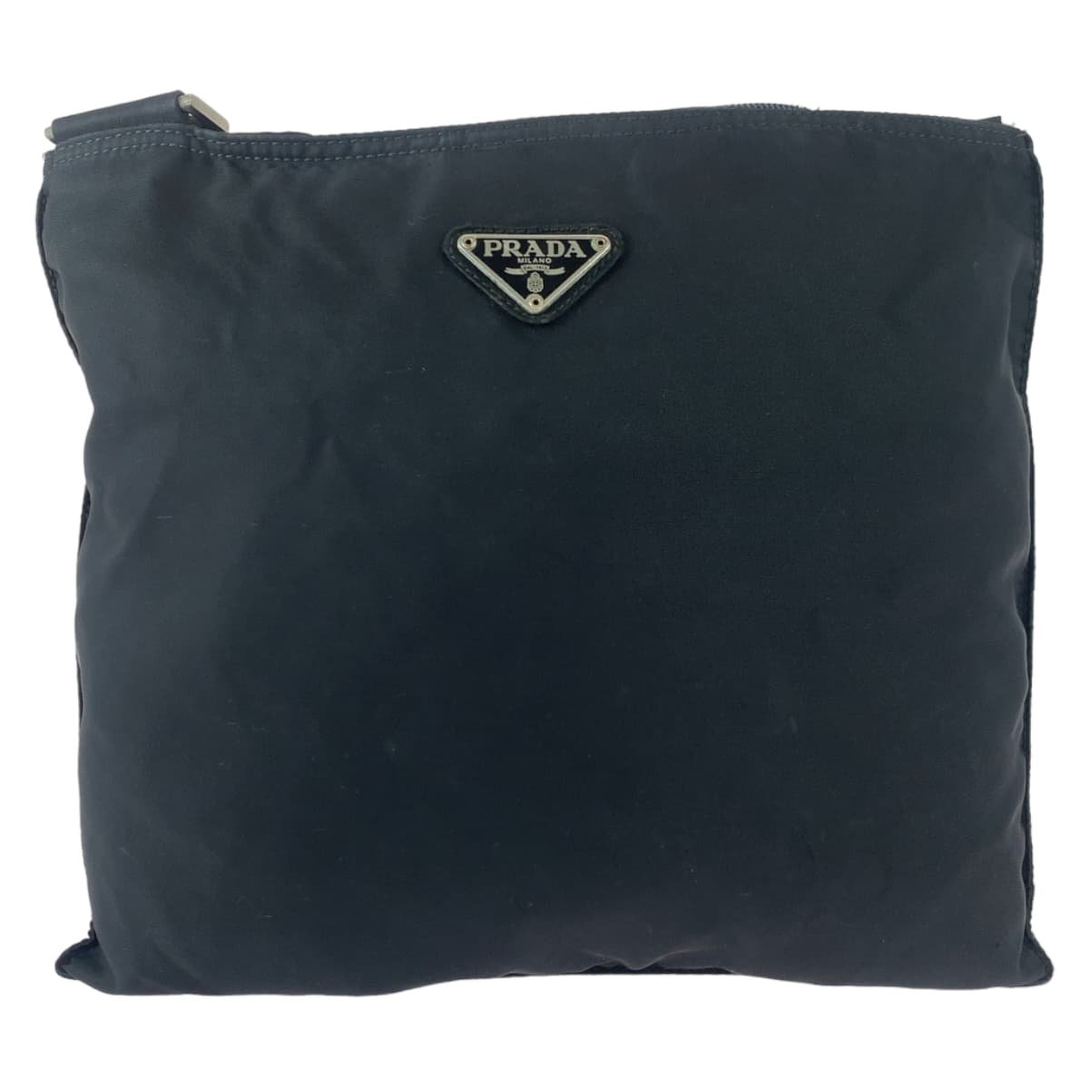 Prada Nylon Tessuto Logo Plate Shoulder Bag