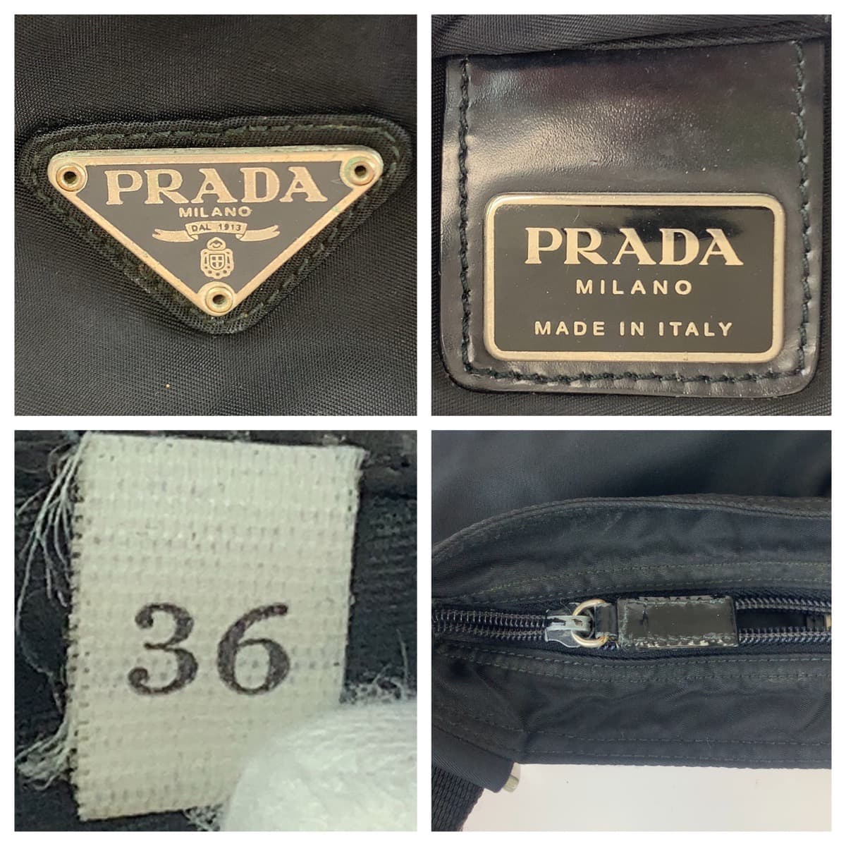 Prada Nylon Tessuto Logo Plate Shoulder Bag