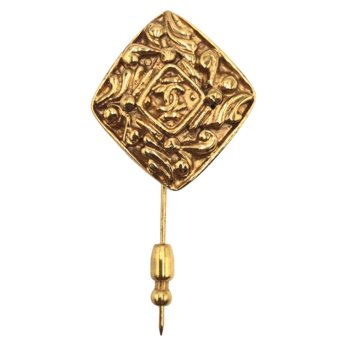 Chanel Gold Metal Arabesque Brooch