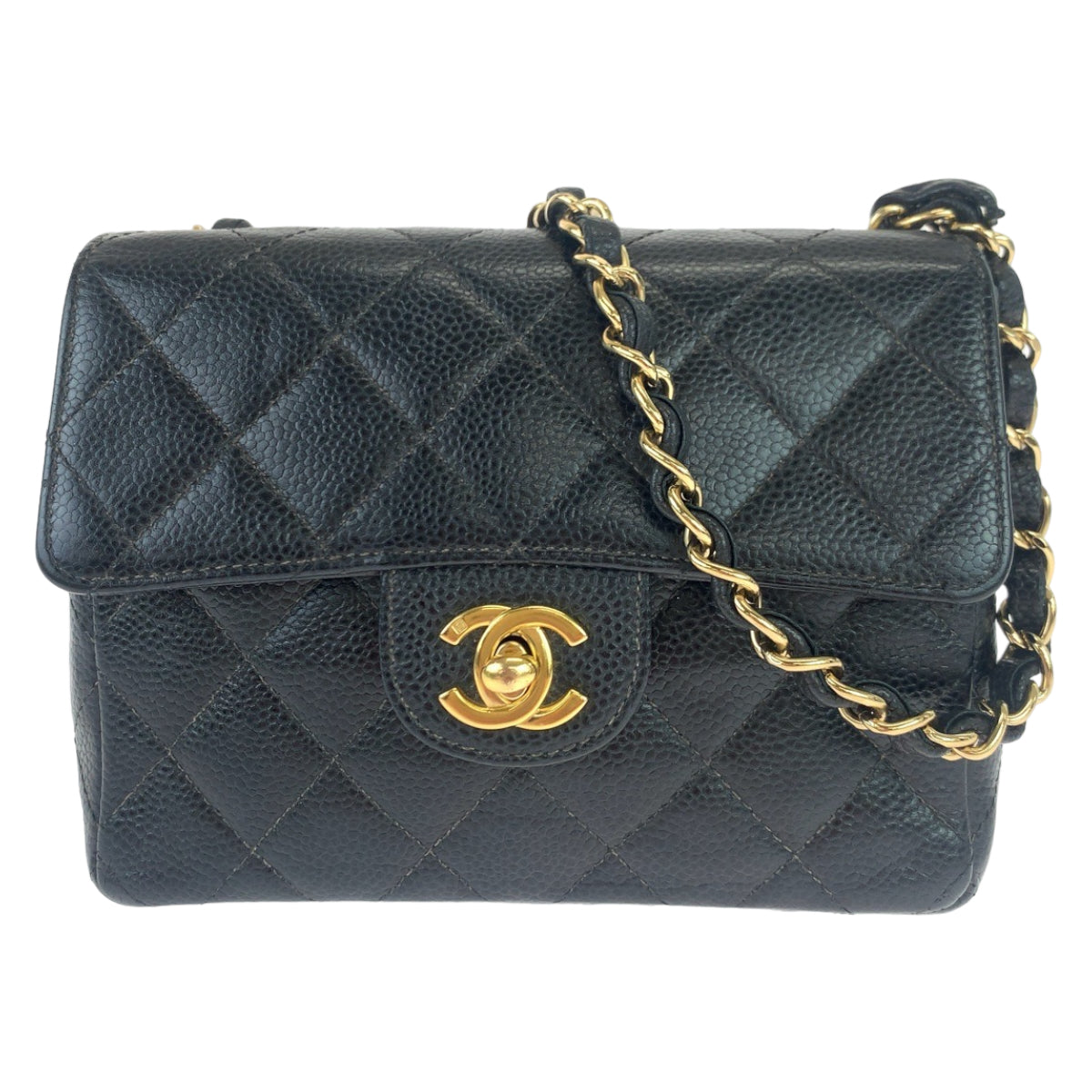 Chanel Caviar Skin Mini Matelasse Single Flap Crossbody Bag in Great Condition