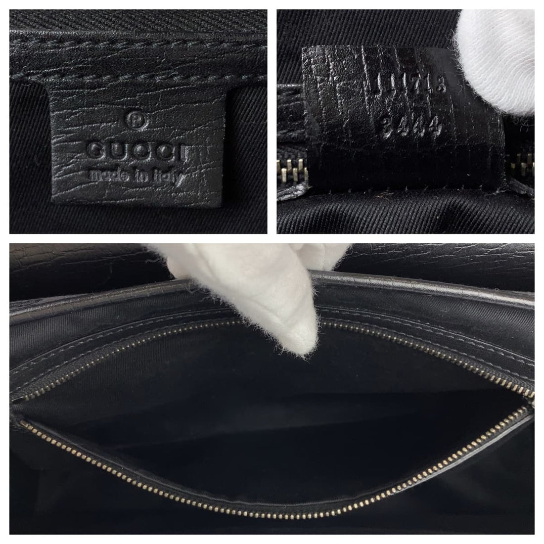 Gucci Bamboo GG Canvas Shoulder Bag Black