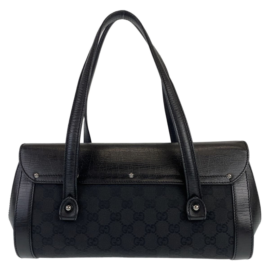 Gucci Bamboo GG Canvas Shoulder Bag Black