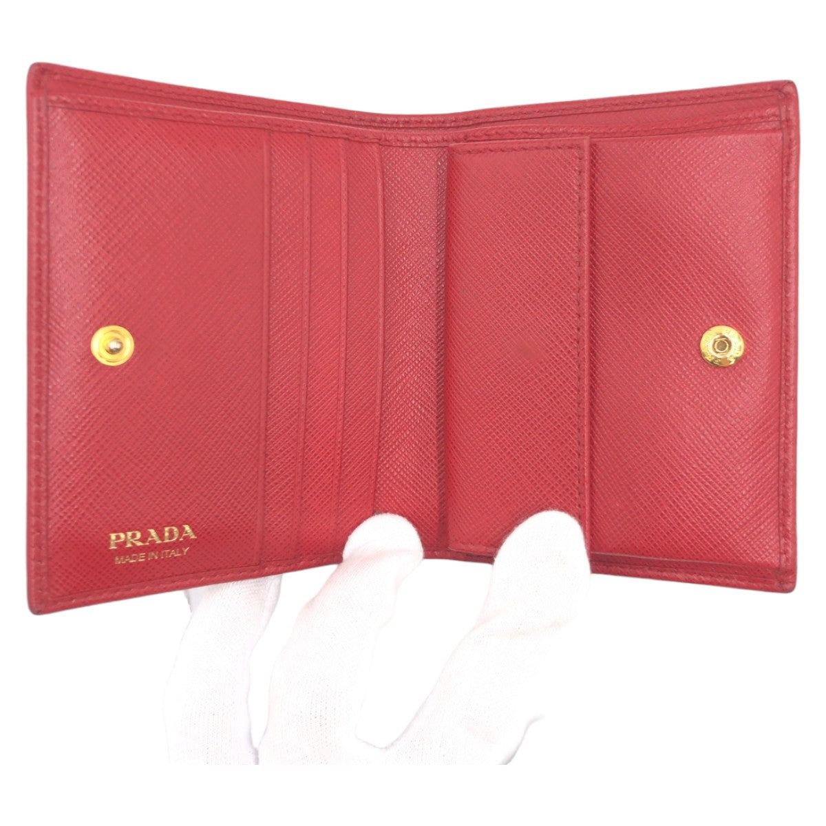 Prada Saffiano Leather Bifold Wallet 406216 in Very Good Condition