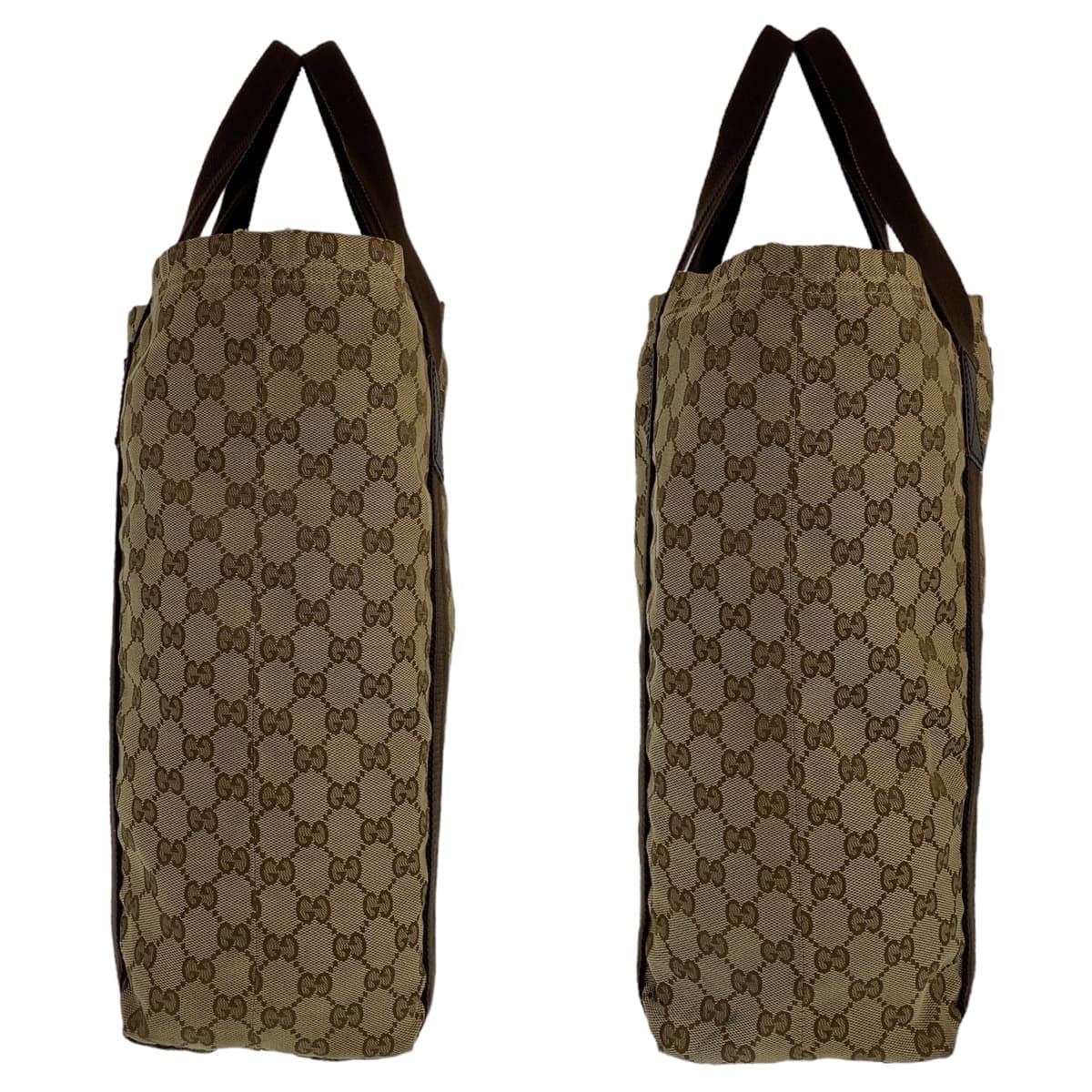 Gucci GG Canvas Brown Beige Tote Bag