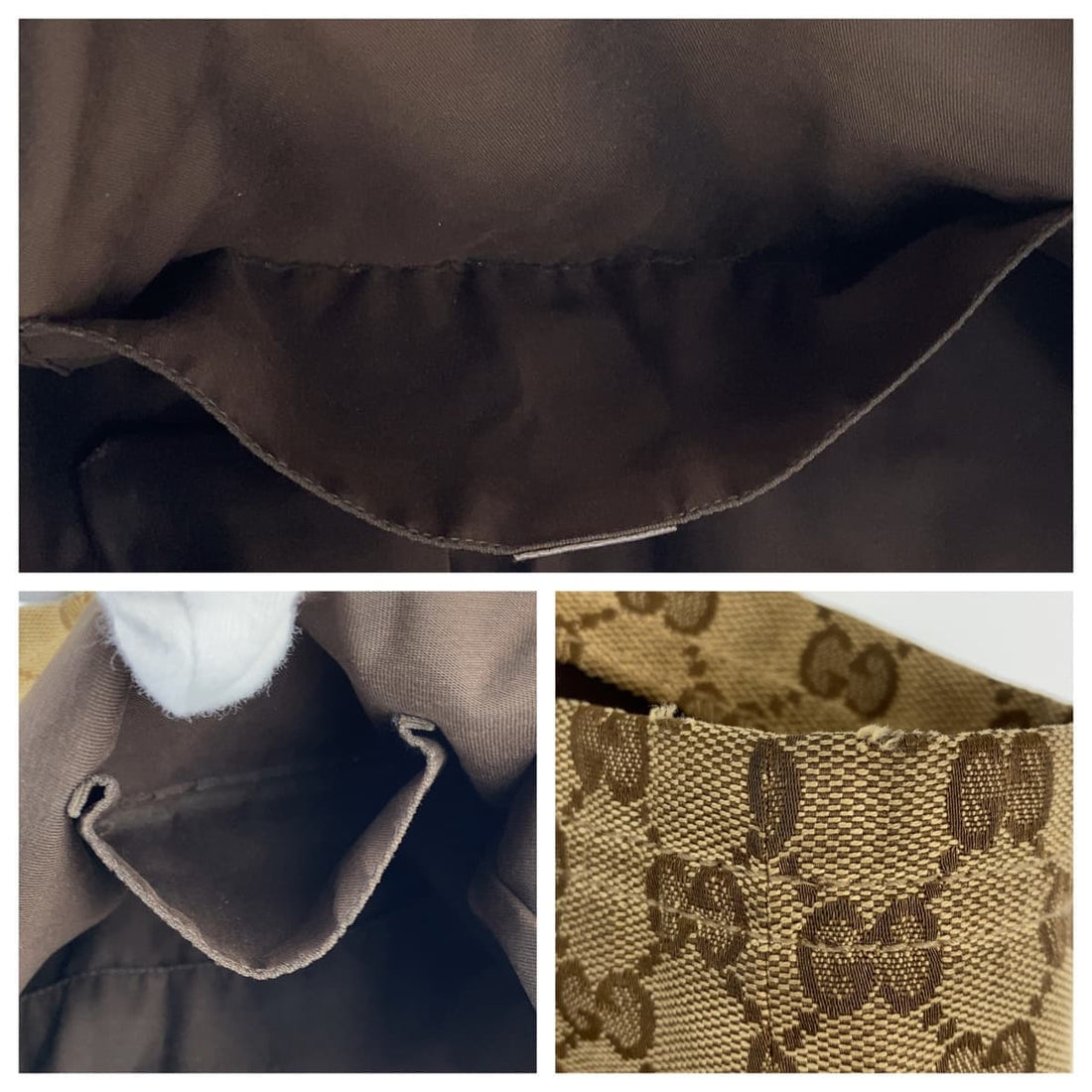 Gucci GG Canvas Brown Beige Tote Bag