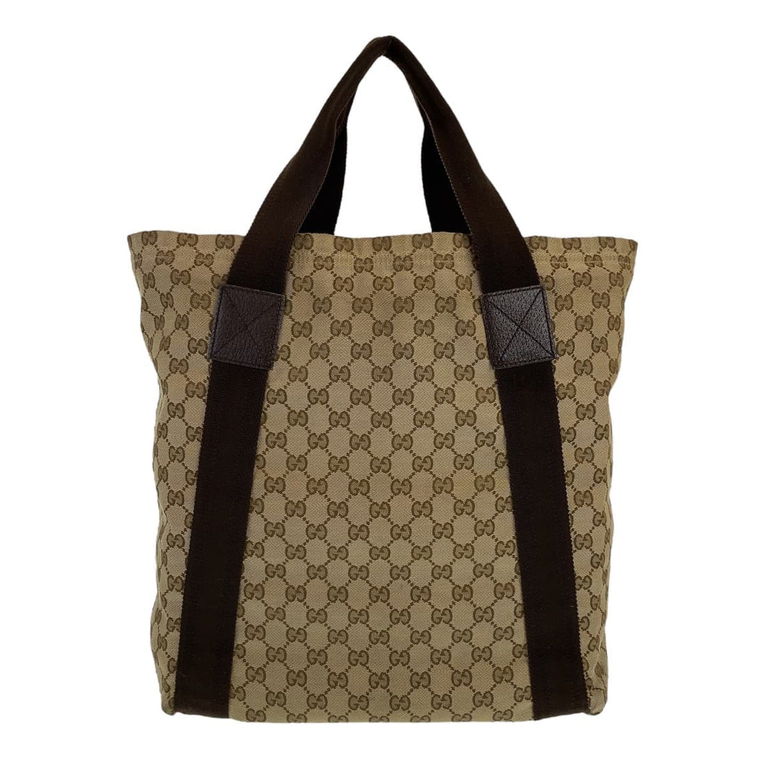 Gucci GG Canvas Brown Beige Tote Bag