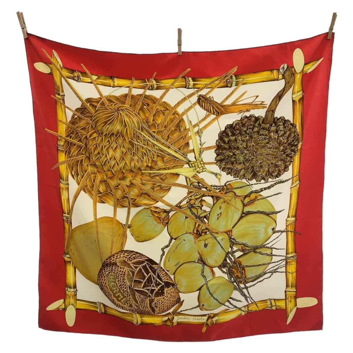 Hermes Silk Scarf Red Multicolor