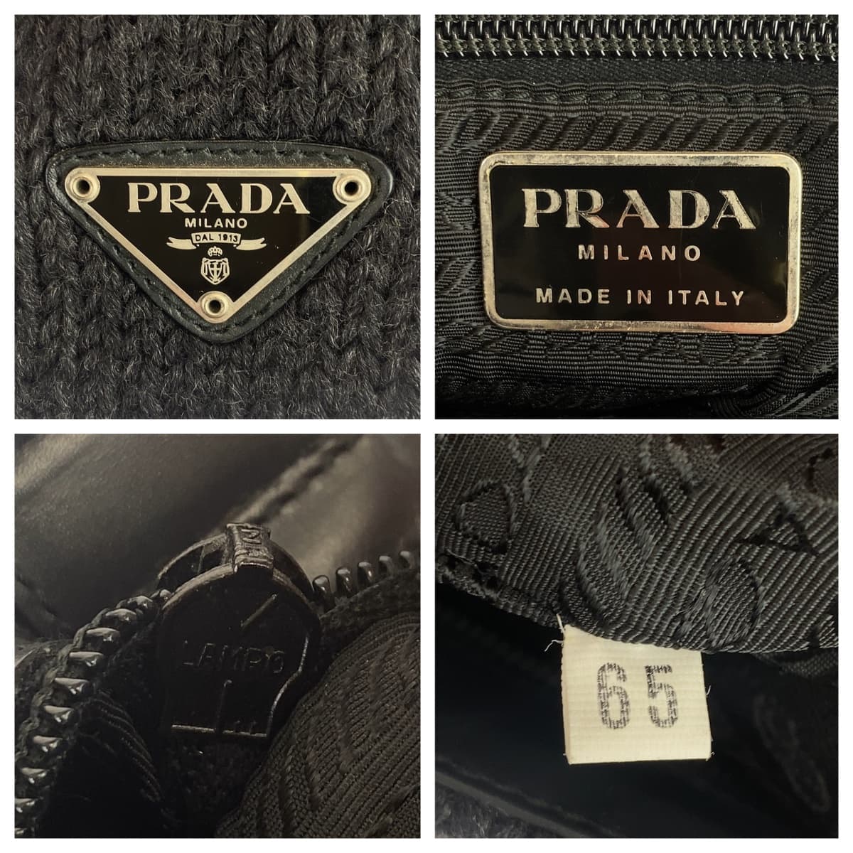 Prada Black Knit Tote Bag with Silver Hardware in Great Condition