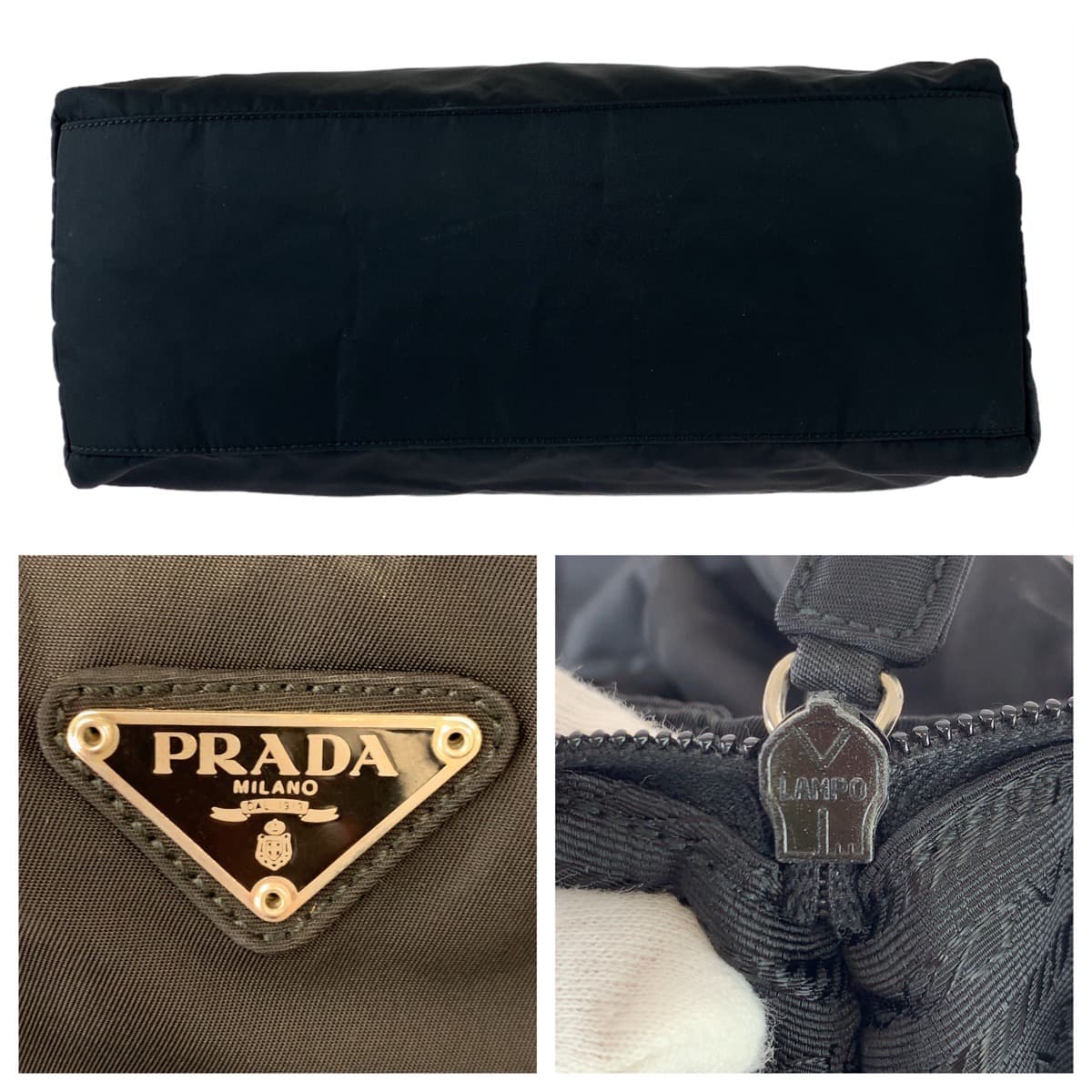 Prada Nylon Tessuto Triangle Logo Tote Bag