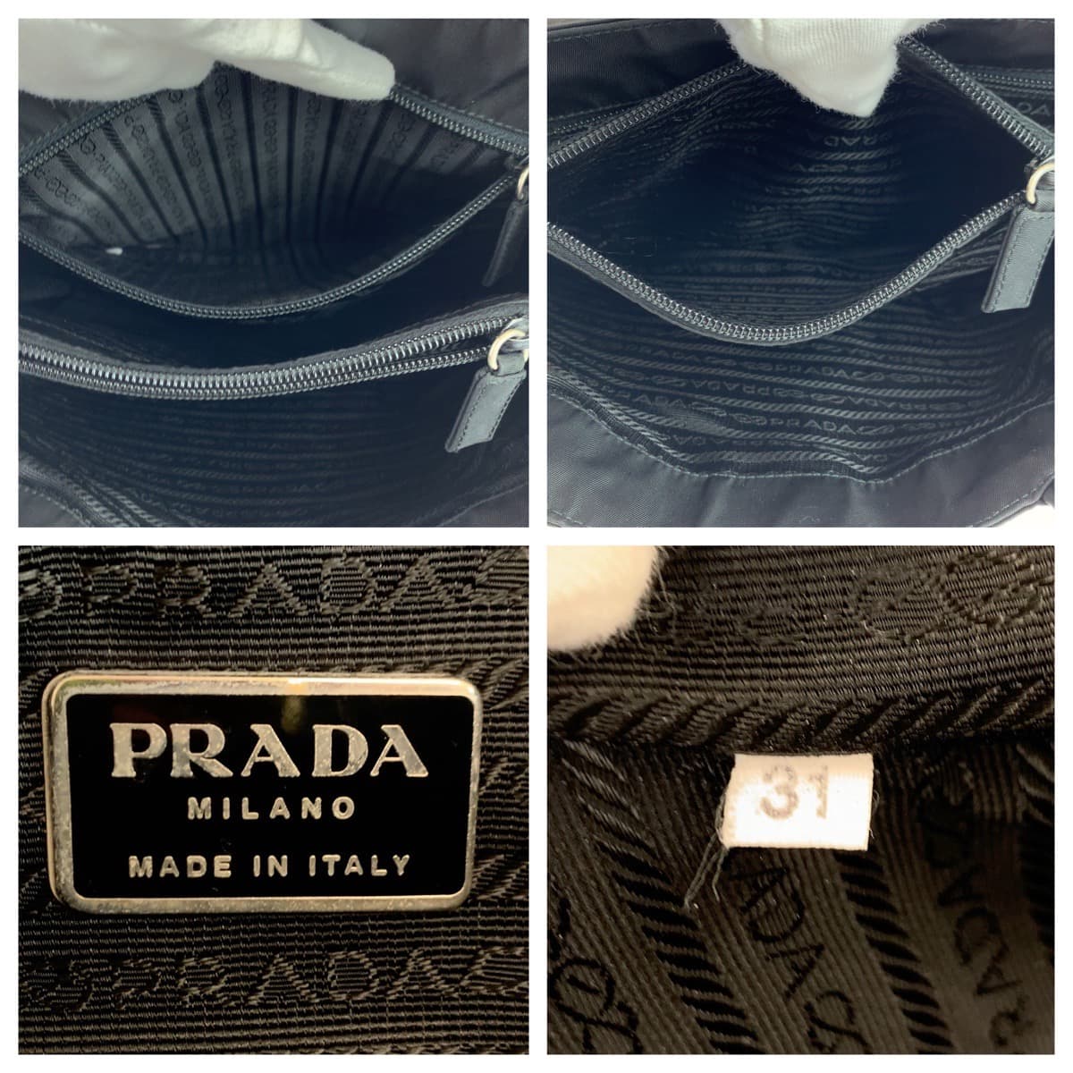 Prada Nylon Tessuto Triangle Logo Tote Bag