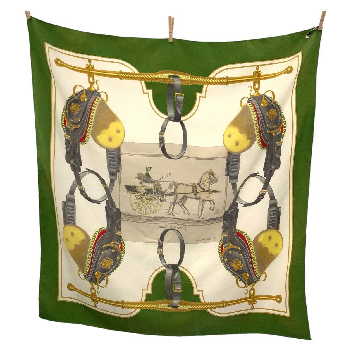 Hermes Silk Carrick a Pompe Scarf