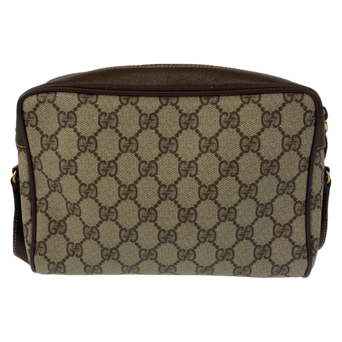 Gucci Vintage GG Canvas Leather Shoulder Bag