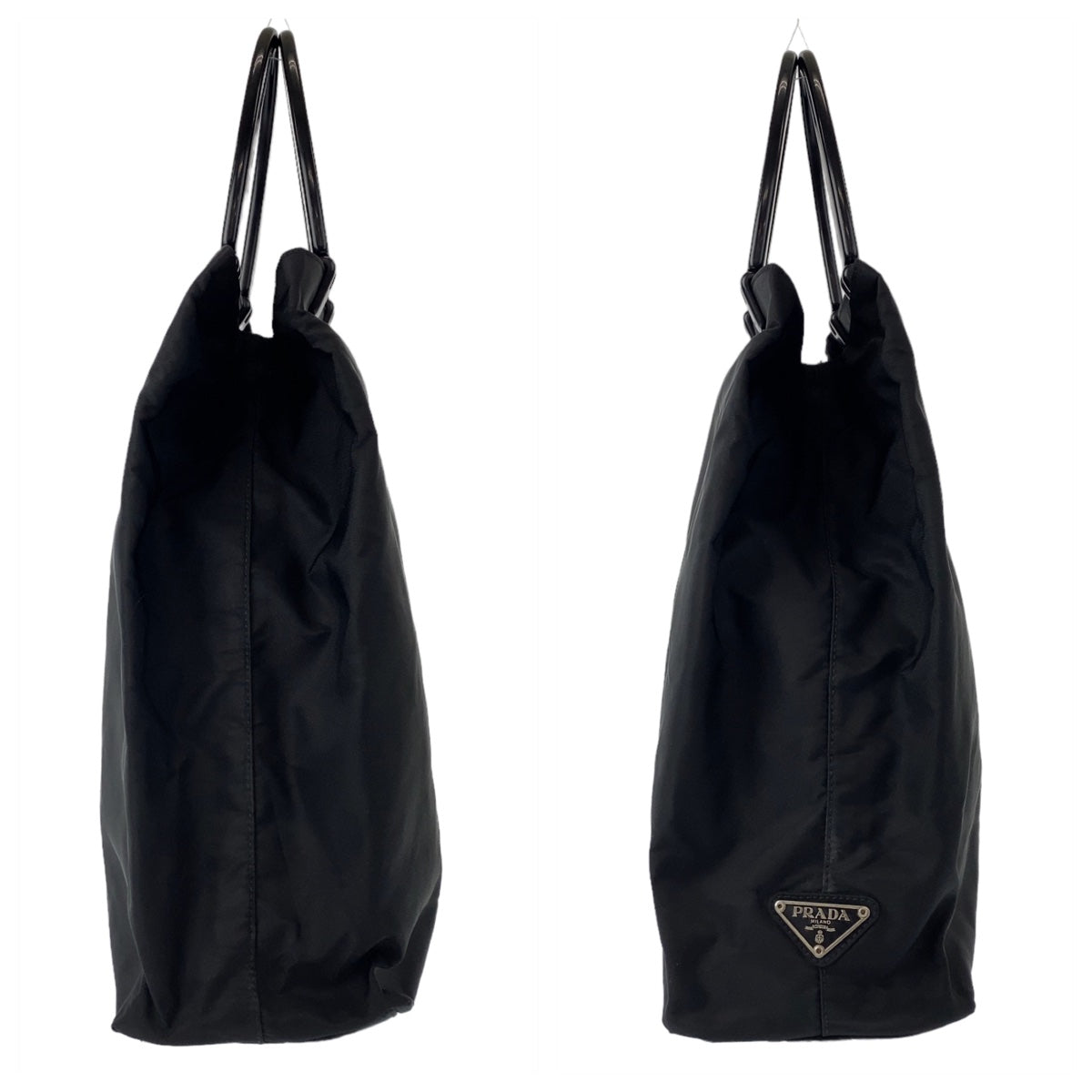 Prada Nylon Tessuto Logo Plate Tote Bag