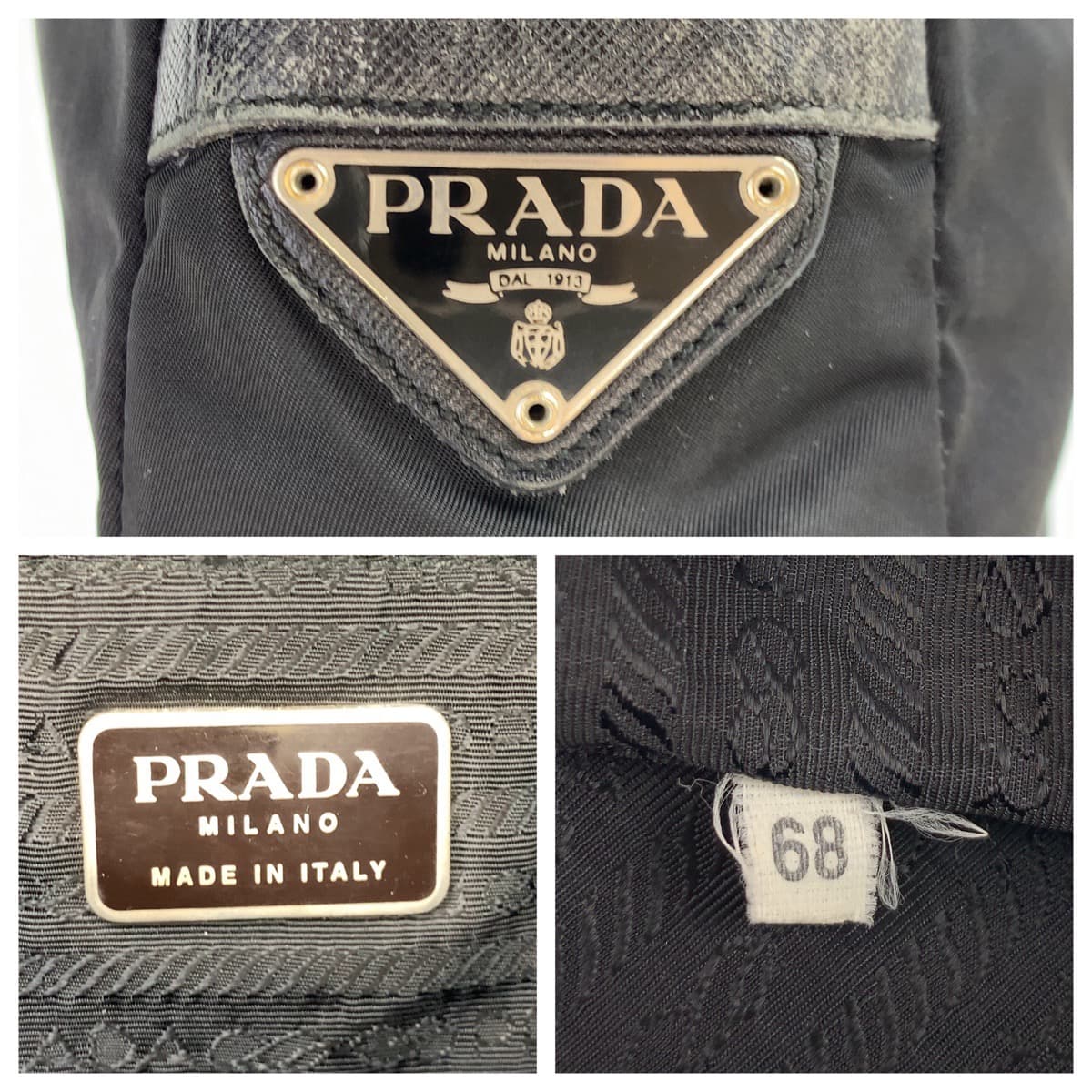 Prada Nylon Tessuto Logo Plate Shoulder Bag