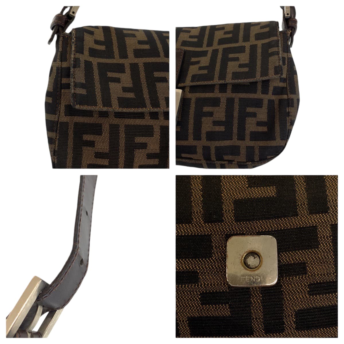 Fendi Vintage Mamma Bucket Brown Canvas Leather Bag