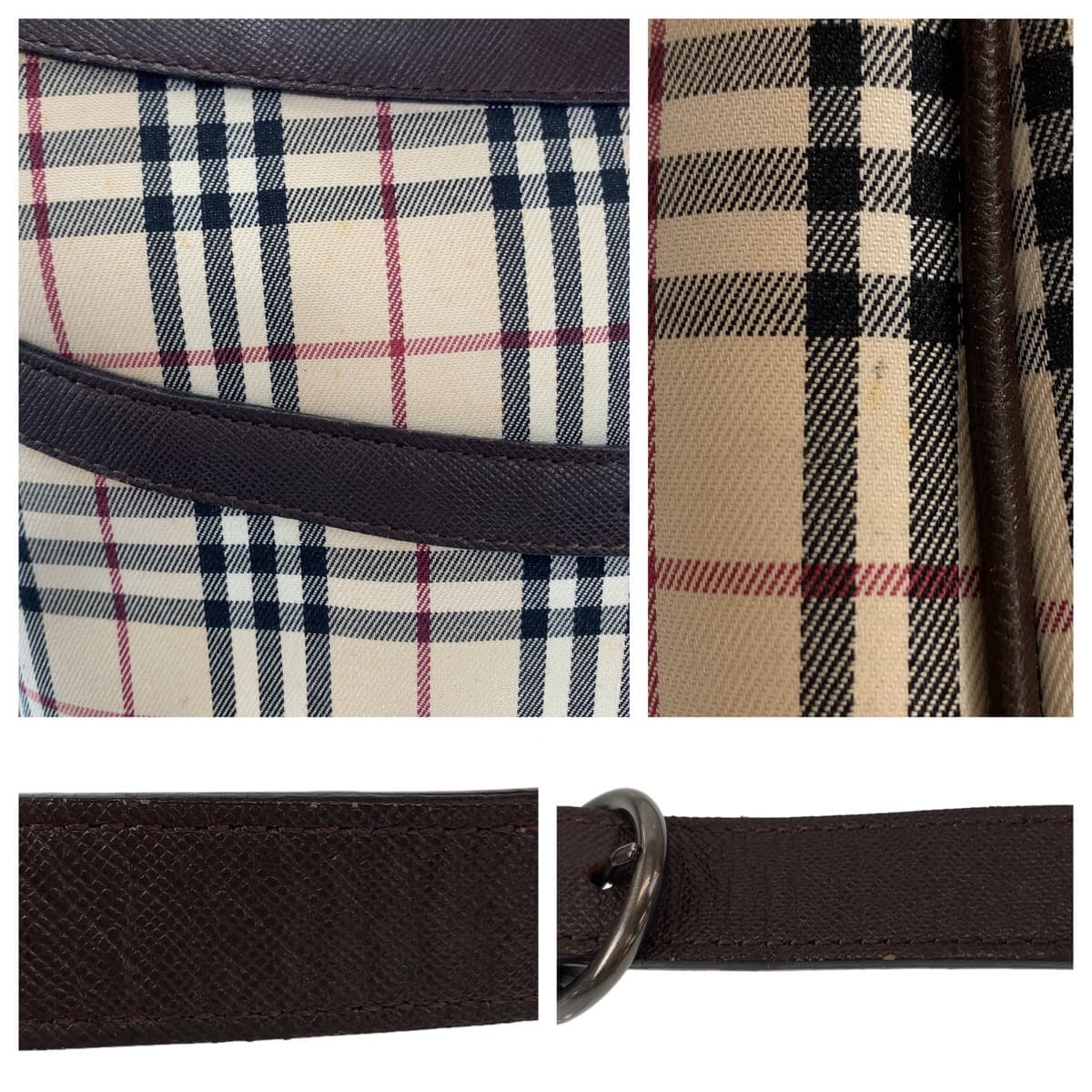 Burberry Nova Check Canvas/Leather Shoulder Bag 406307 in Good Condition