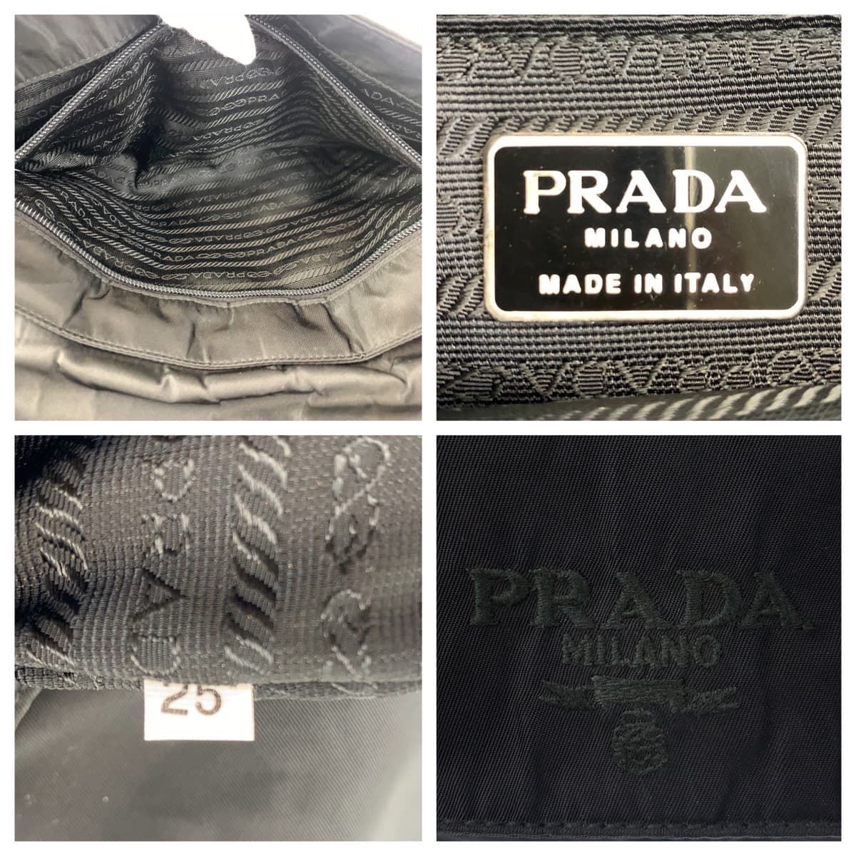 Prada Nylon Plastic Tessuto Chain Shoulder Bag