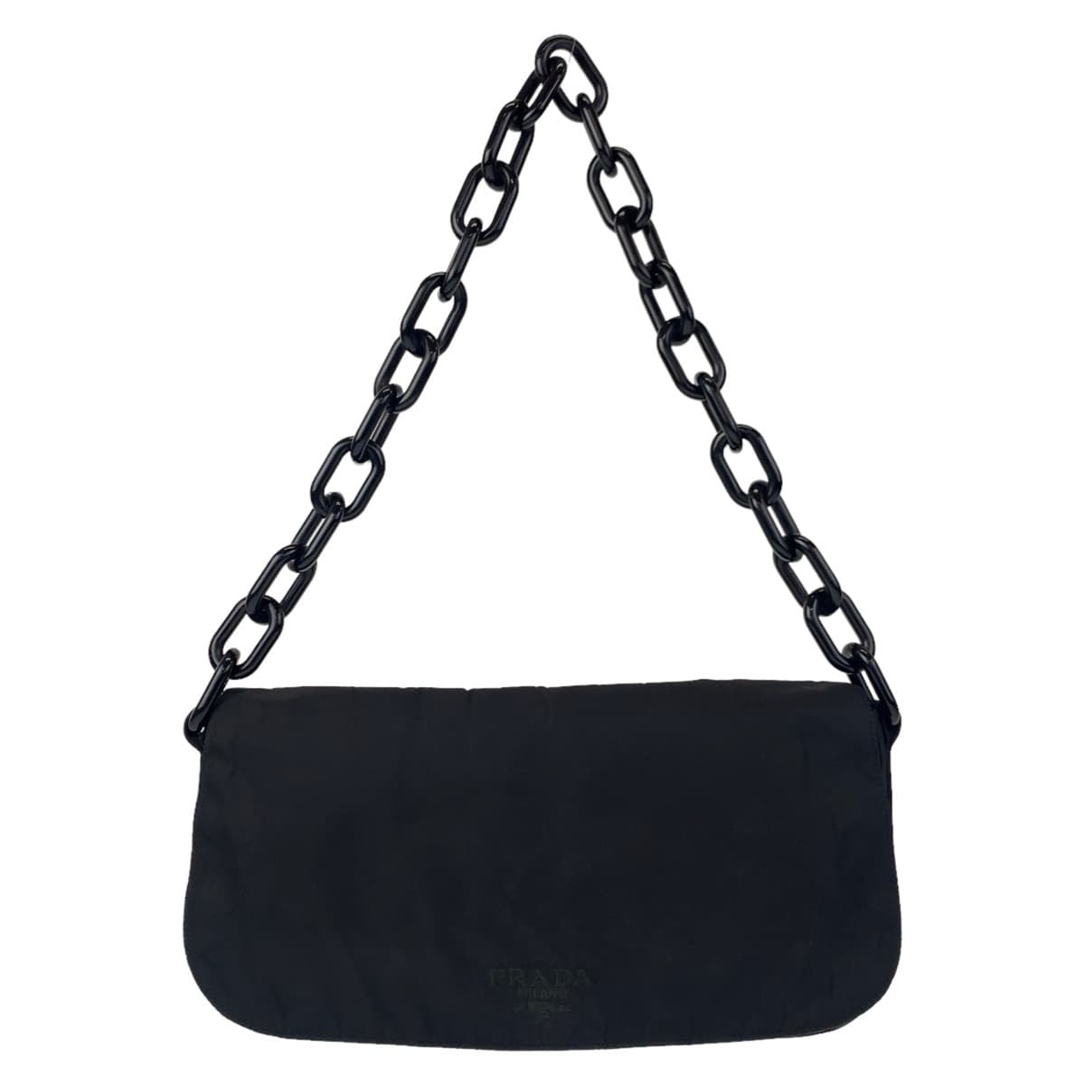 Prada Nylon Plastic Tessuto Chain Shoulder Bag