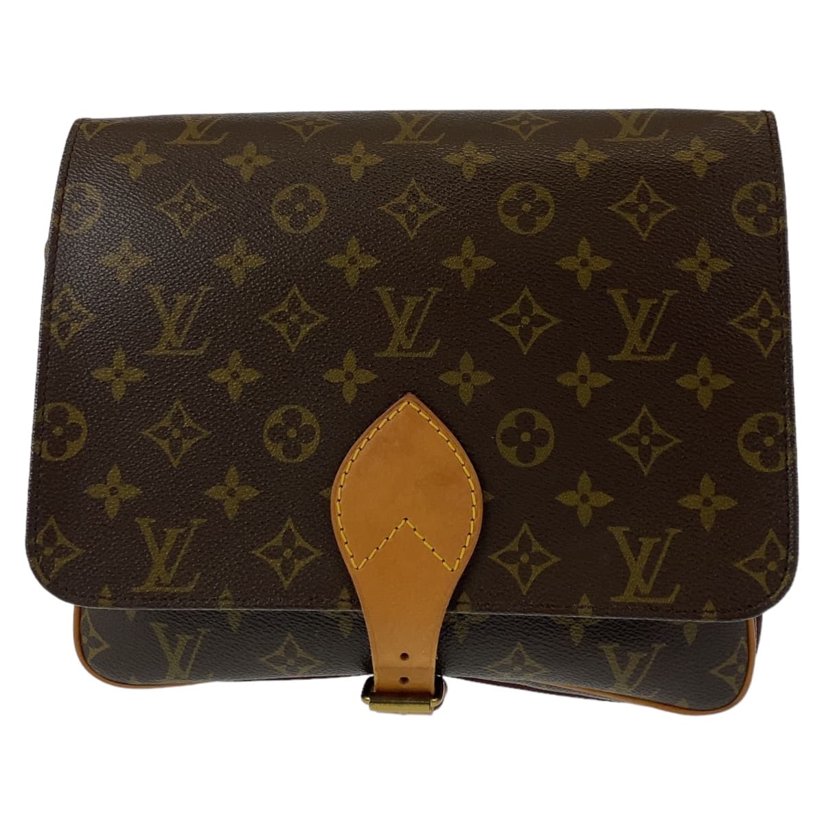 Louis Vuitton Monogram Cartouchiere Brown PVC Shoulder Bag M51252 in Very Good Condition