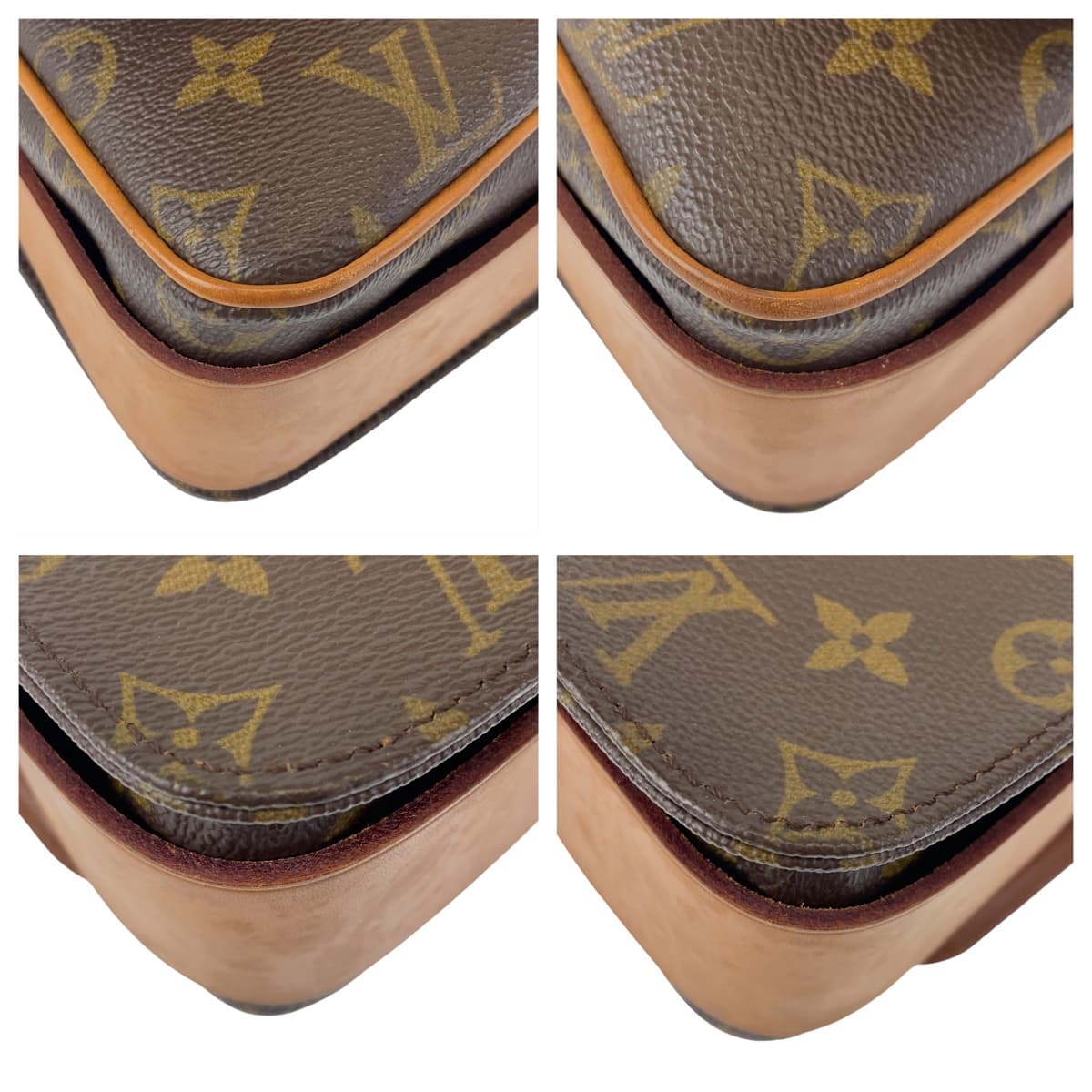 Louis Vuitton Monogram Cartouchiere Brown PVC Shoulder Bag M51252 in Very Good Condition