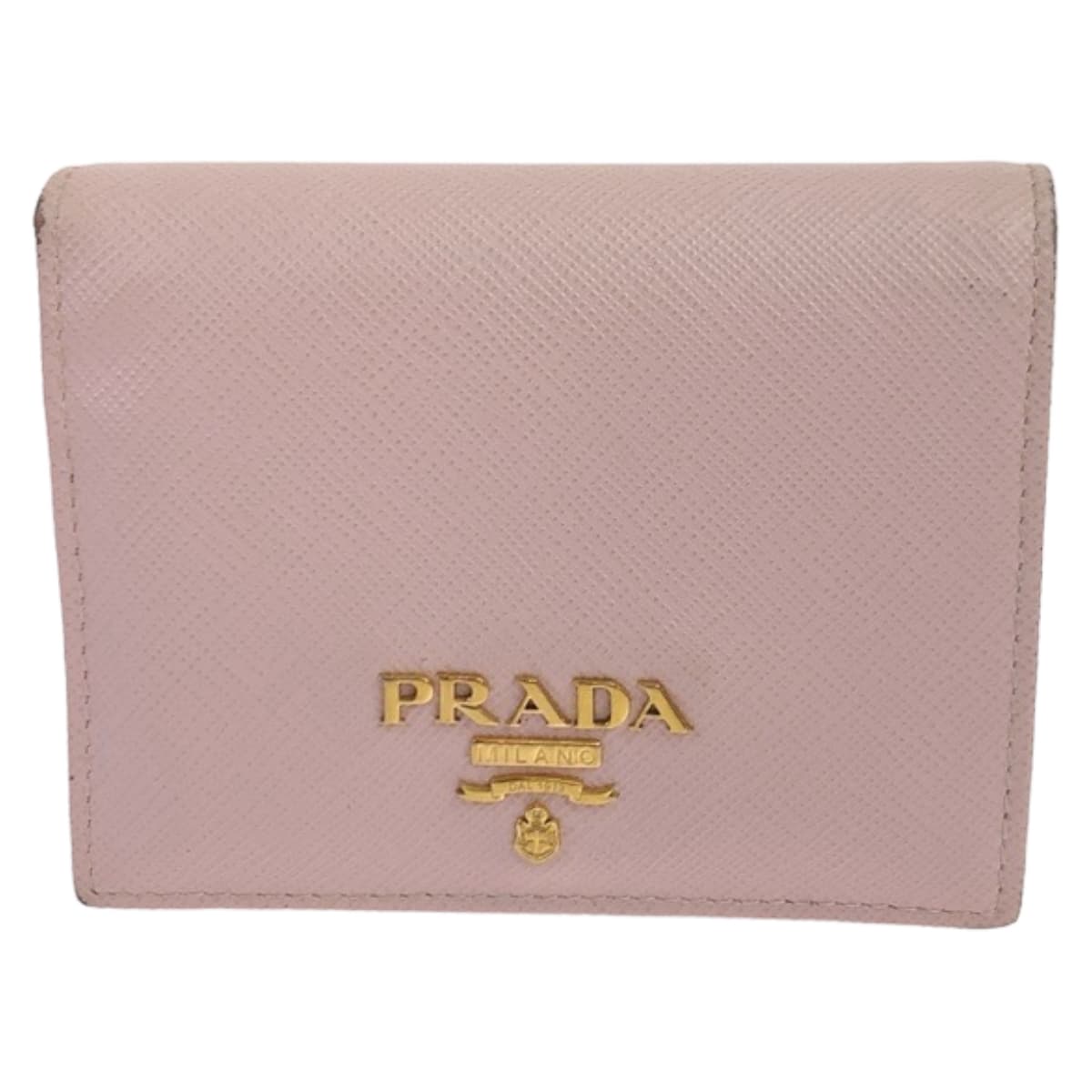 Prada Saffiano Leather Compact Bifold Wallet 406353 in Very Good Condition