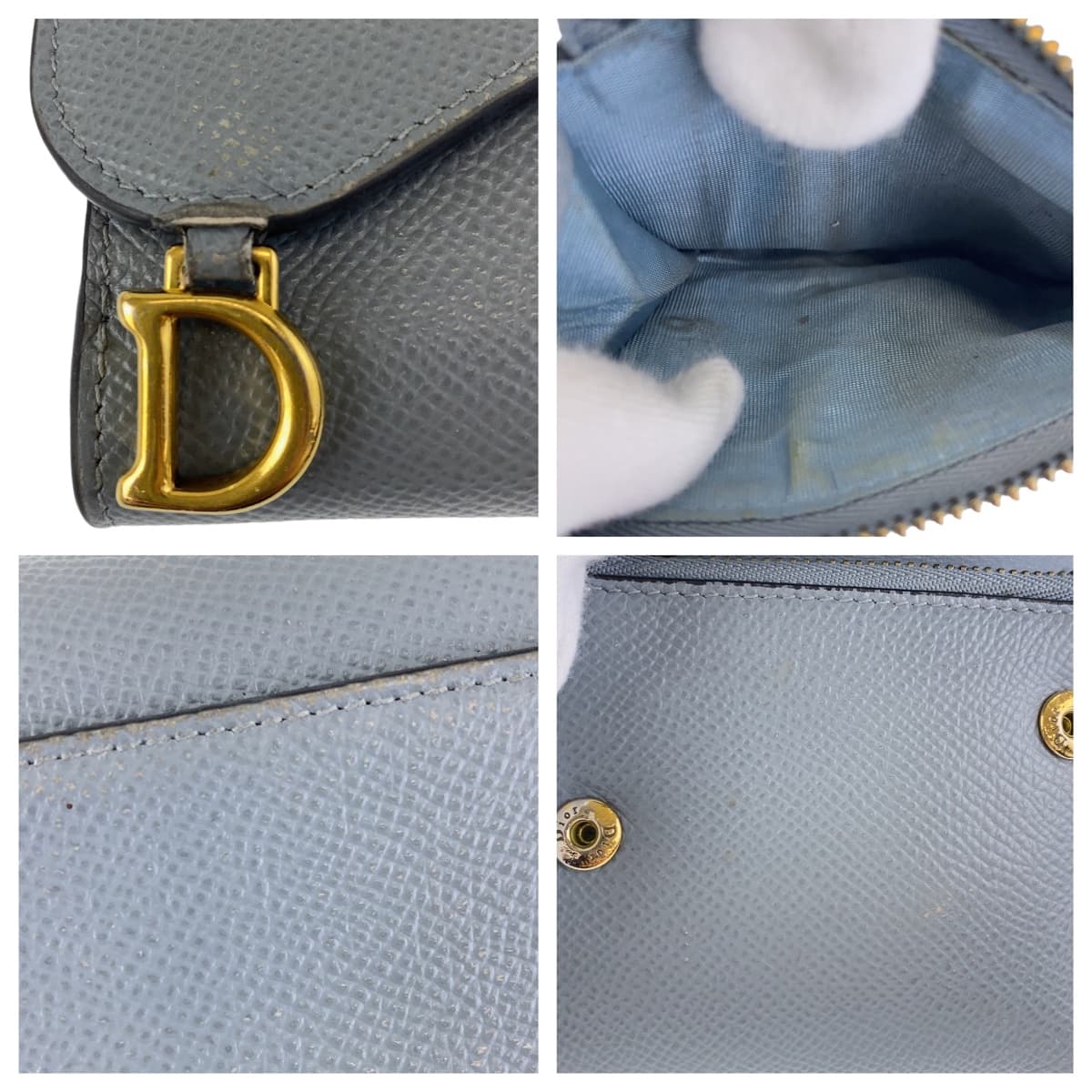 Dior Leather Saddle Compact Wallet 406358 in Very Good Condition