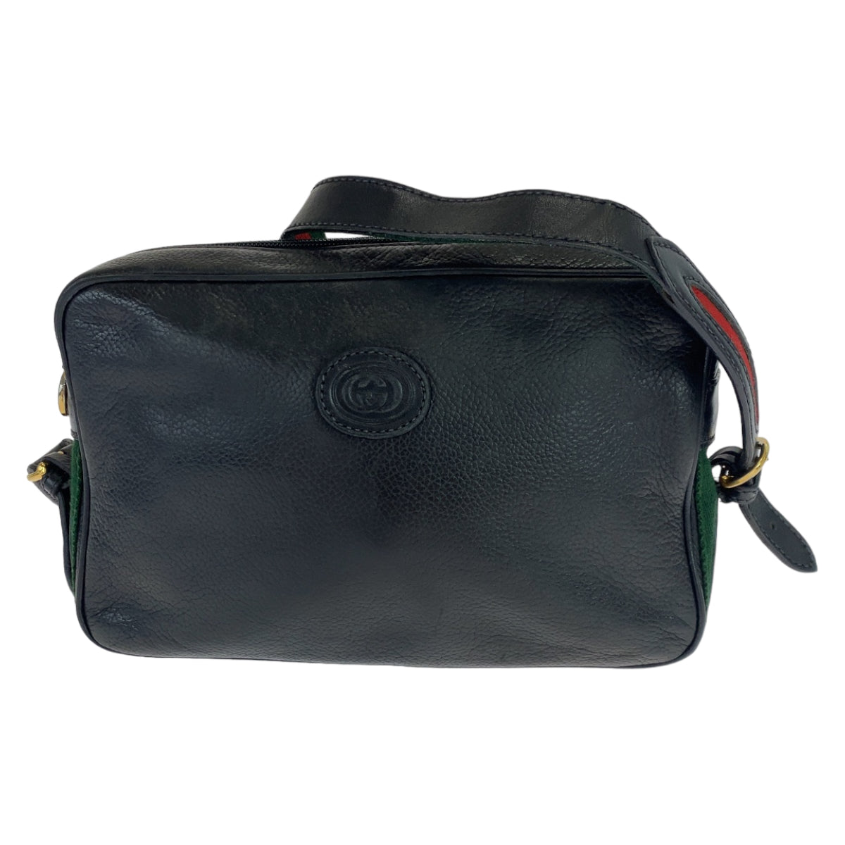 Gucci Vintage Leather Shoulder Bag Black