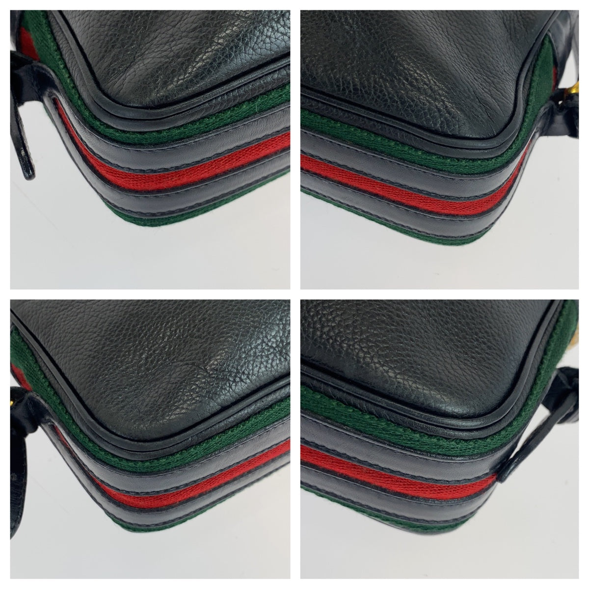 Gucci Vintage Leather Shoulder Bag Black