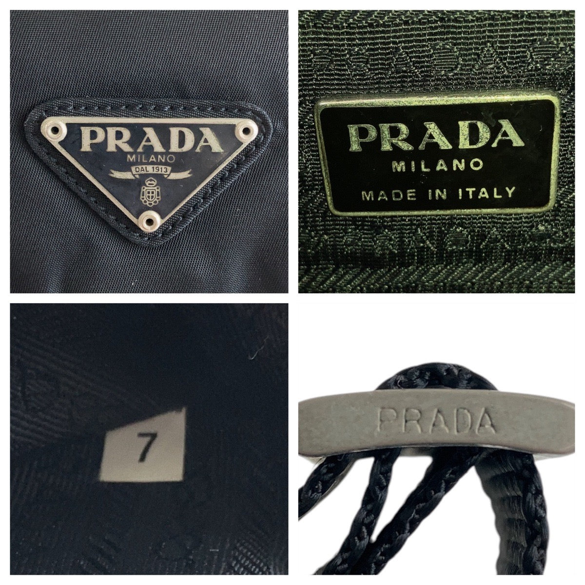 Prada Nylon Tessuto Logo Plate Shoulder Bag