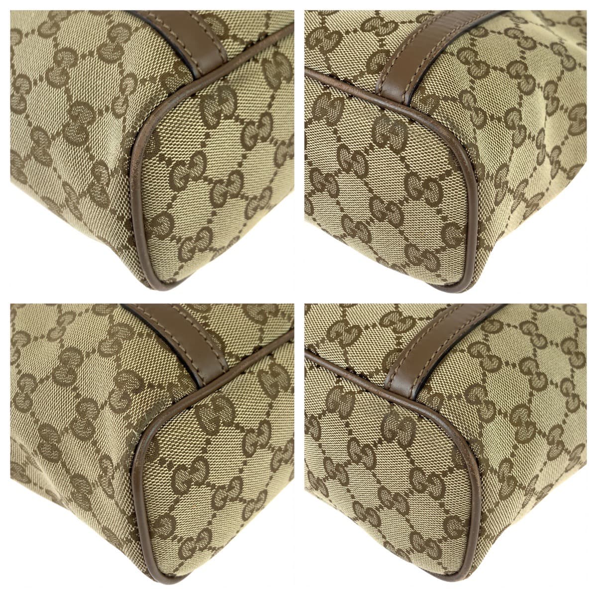 Gucci Beige Brown GG Canvas Shoulder Tote Bag