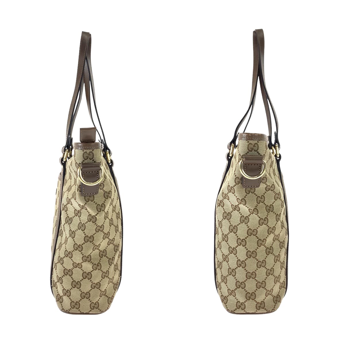 Gucci Beige Brown GG Canvas Shoulder Tote Bag