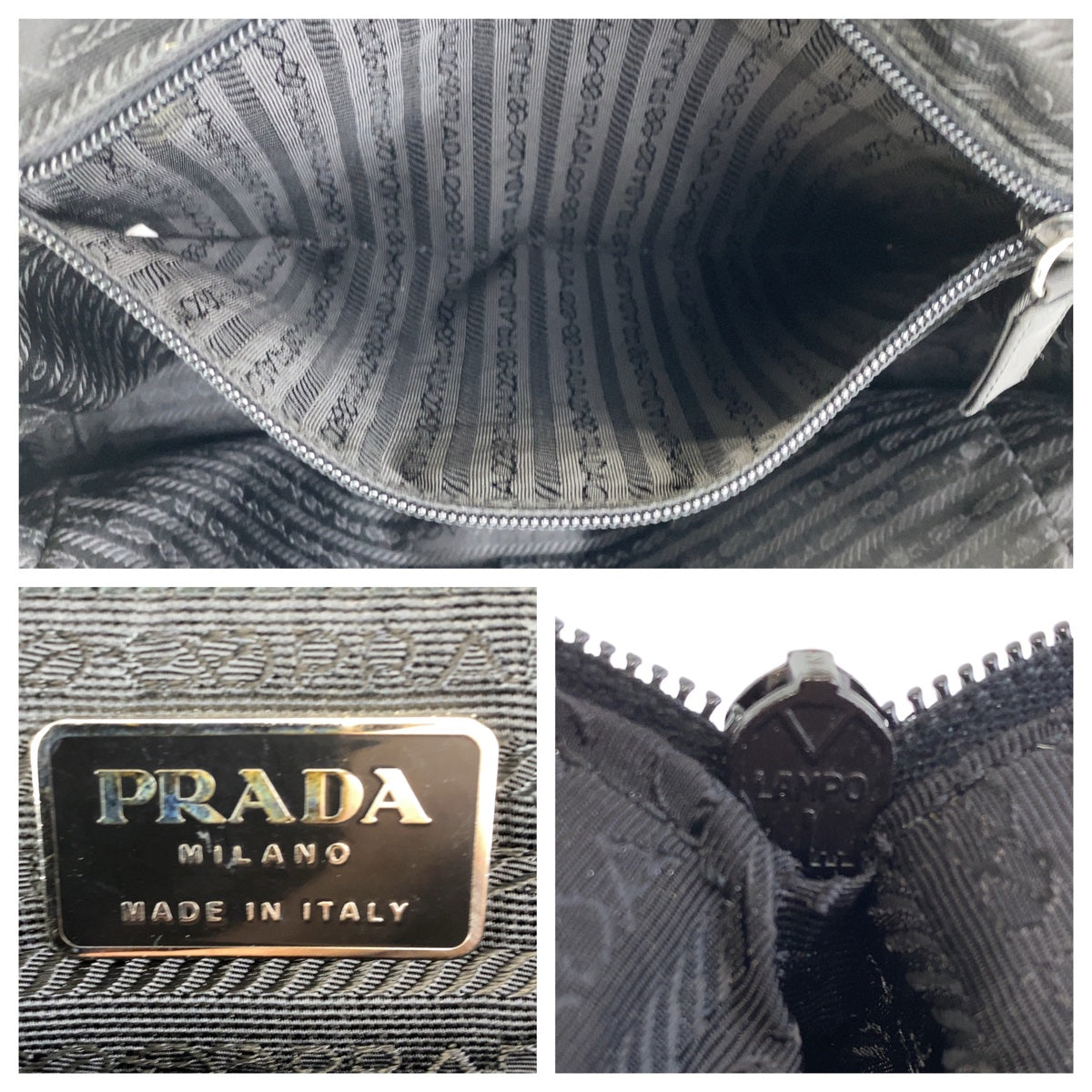 Prada Nylon/Leather Tessuto Triangle Logo Plate Handbag 406397 in Very Good Condition