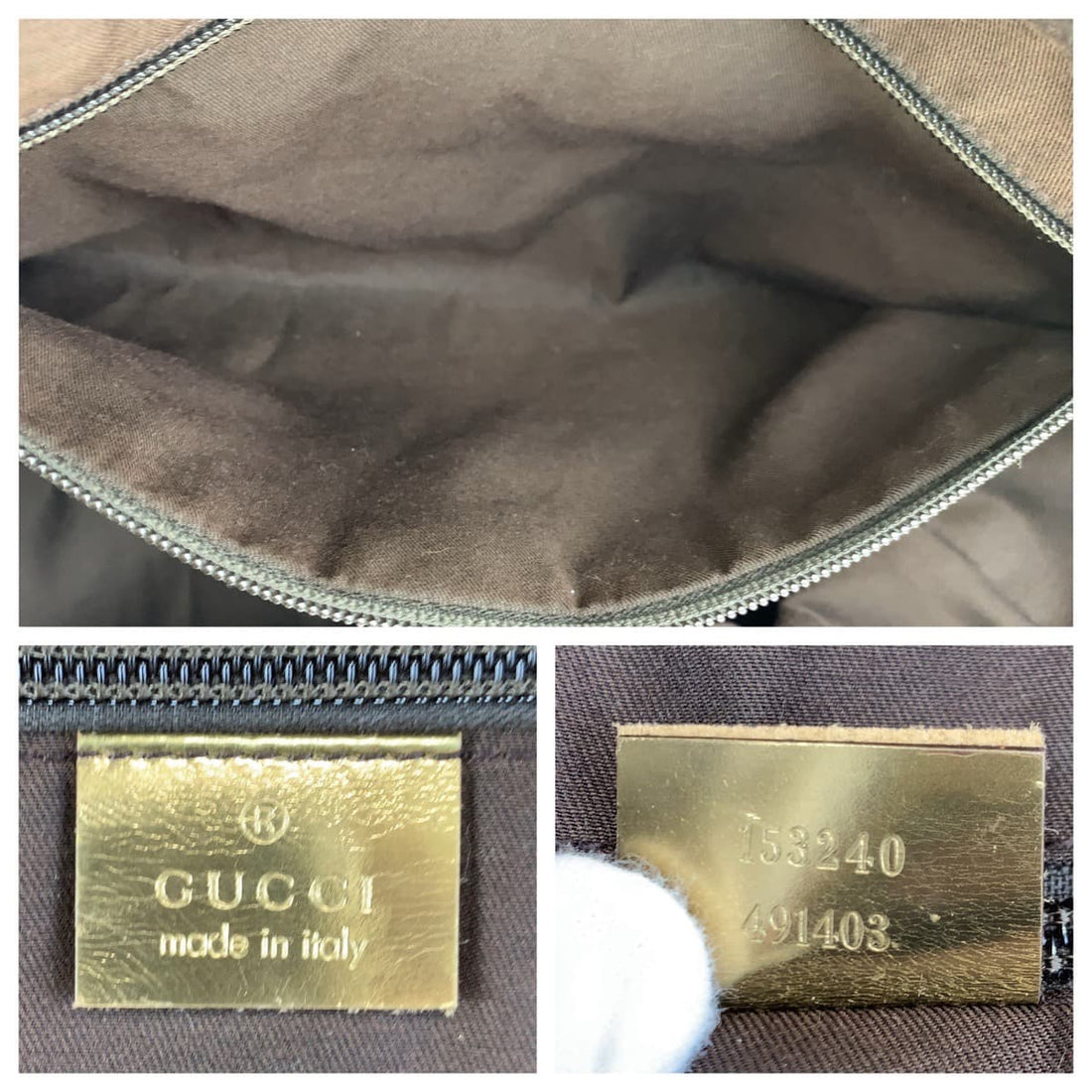 Gucci GG Canvas Boston Handbag Beige Gold