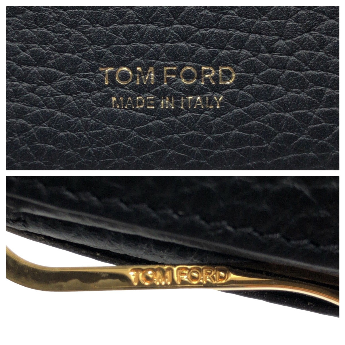 Tom Ford Black Leather Bifold Wallet Money Clip in Great Condition