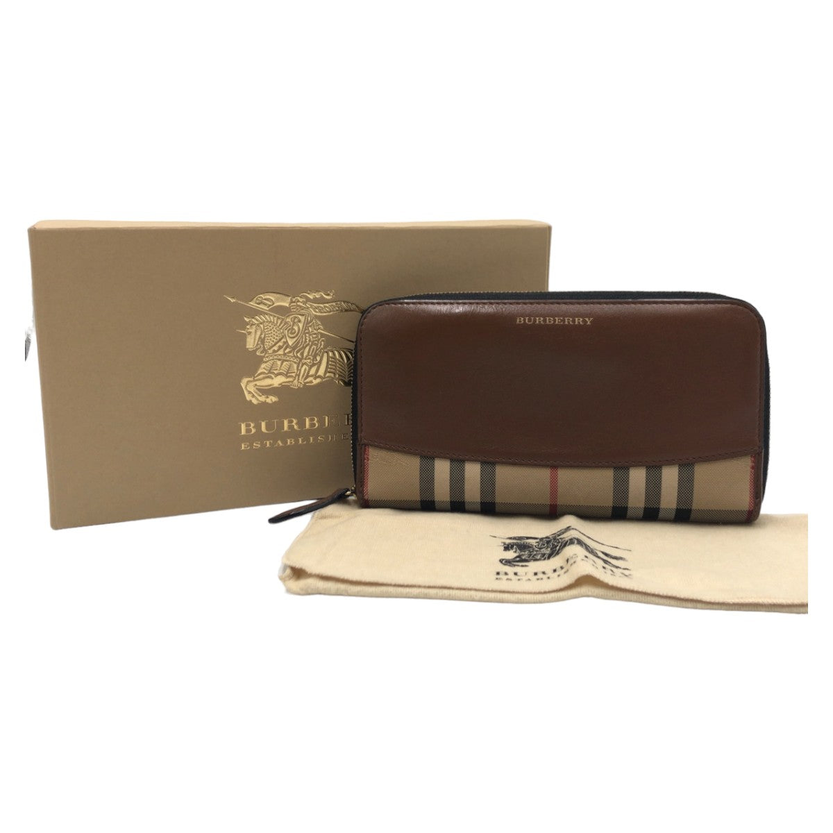 Burberry Check Canvas Leather Long Wallet