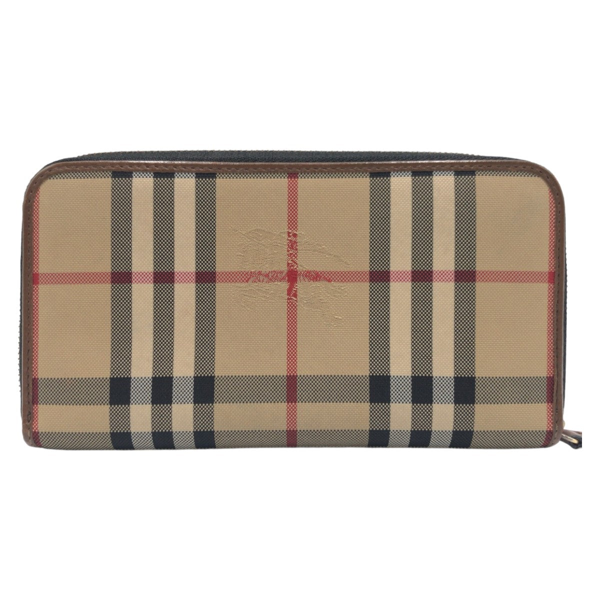 Burberry Check Canvas Leather Long Wallet